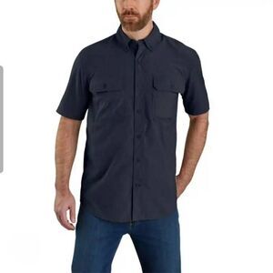 Carhartt Relaxed Fit Navy Blue Button Down Shirt